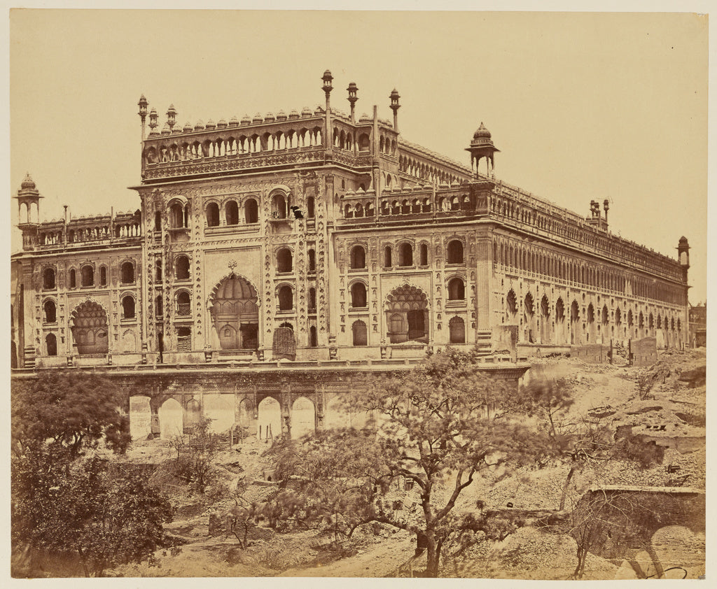 Felice Beato:[Exterior of Asaf-ud Dawlah's Emambara or Tomb,, Poster Print Wall Art