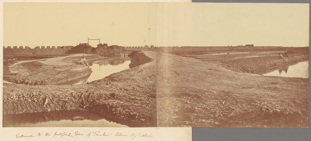 Felice Beato:[Entrance to the Fortified Town of Pauku], Poster Print Wall Art