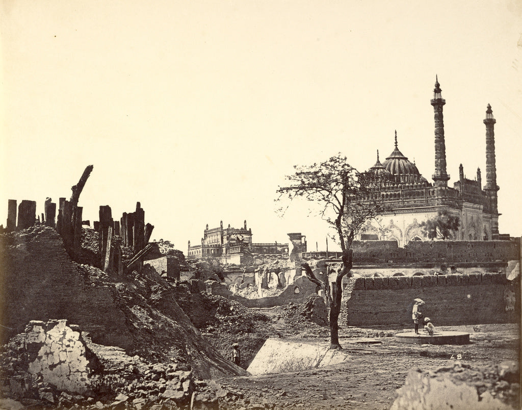 Felice Beato:Battery near the Begum Kotie. Second Attack of , Poster Print Wall Art