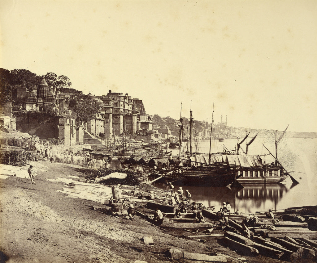 Felice Beato:[General View of the Benares from the River], Poster Print Wall Art