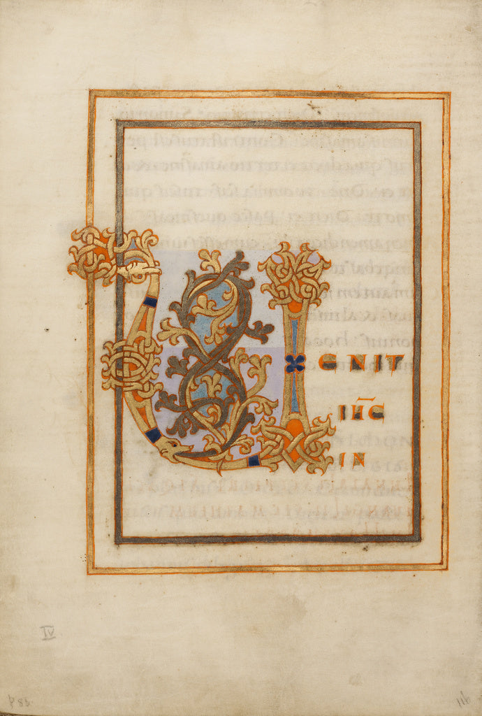 Unknown:Decorated Initial V, Poster Print Wall Art