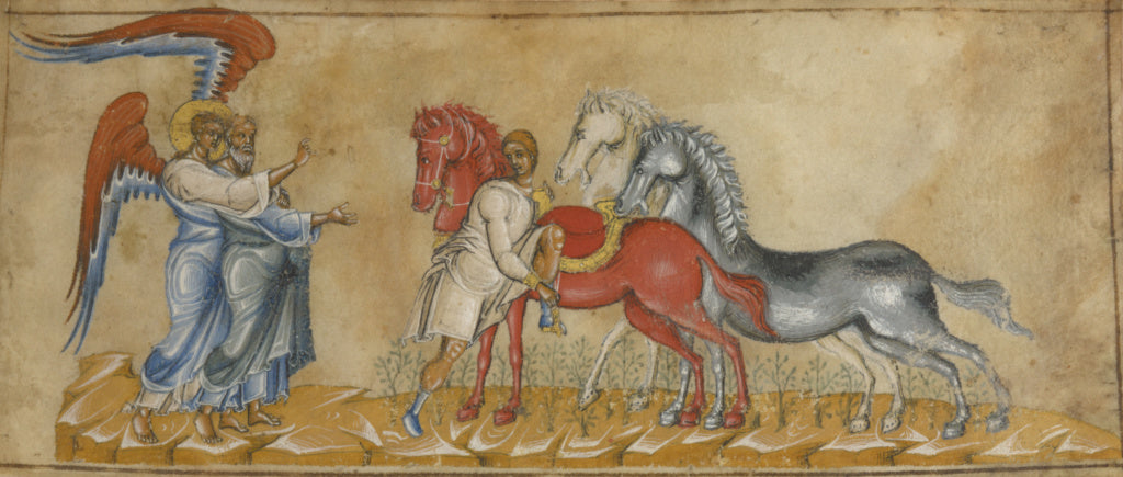 Unknown:Two miniatures from a Book of Old Testament Prophets, Poster Print Wall Art