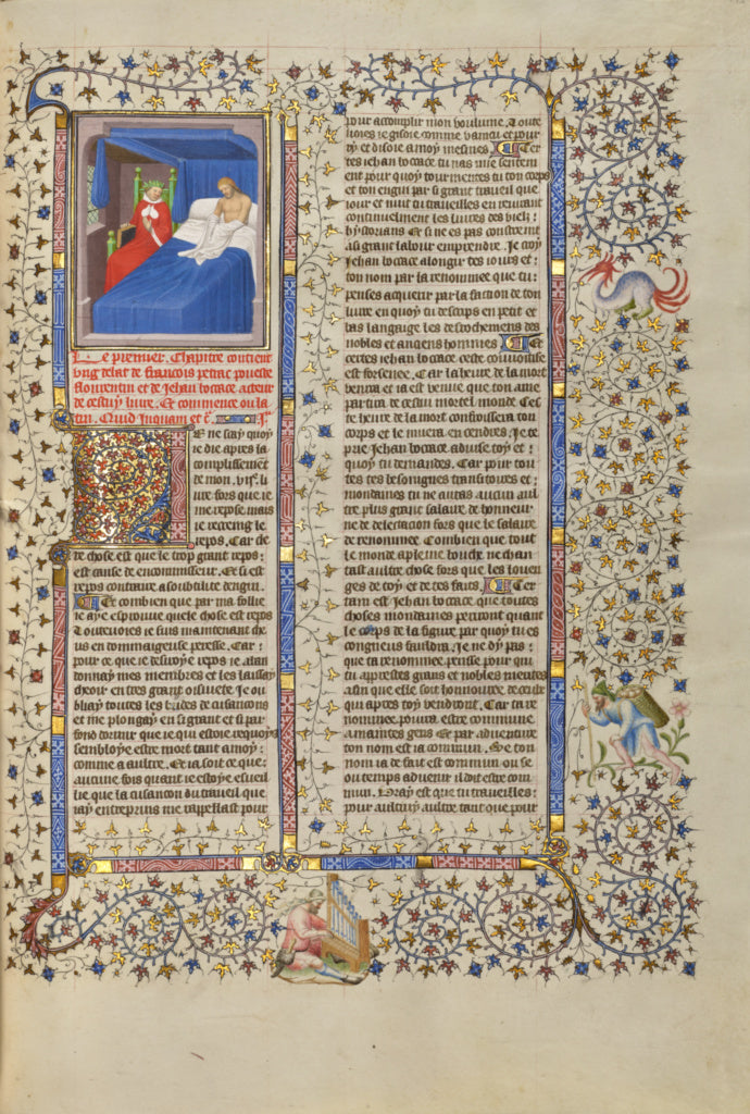 Boucicaut Master Illuminator:Boccaccio's Vision of the Laure, Poster Print Wall Art