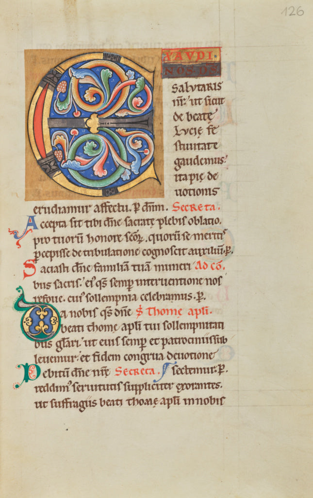 Unknown:Decorated Initial E, Poster Print Wall Art