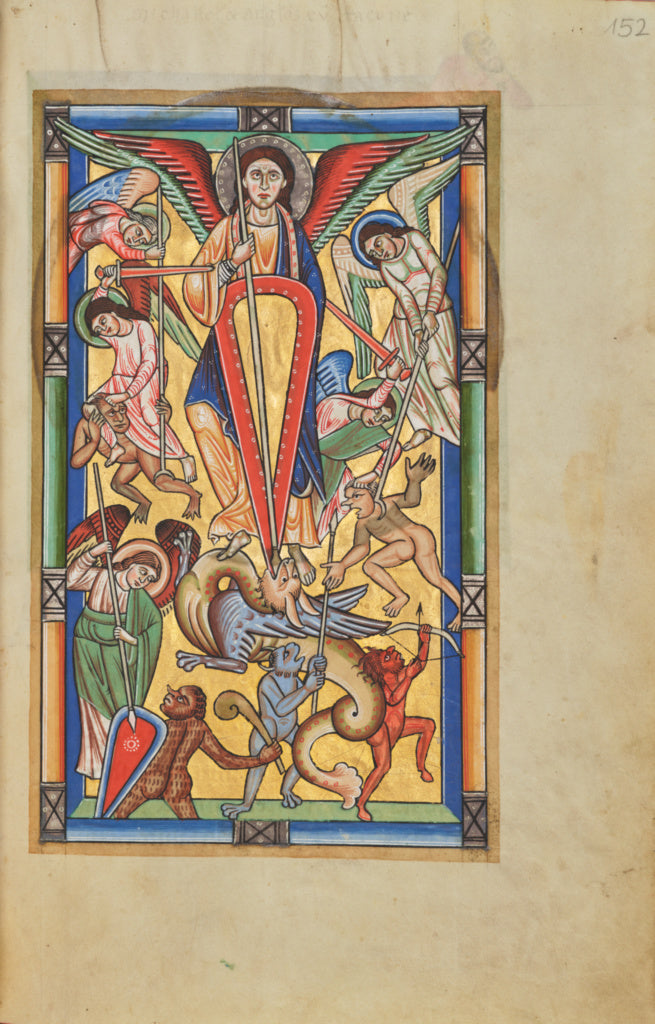 Unknown:Saint Michael Battling the Dragon, Poster Print Wall Art