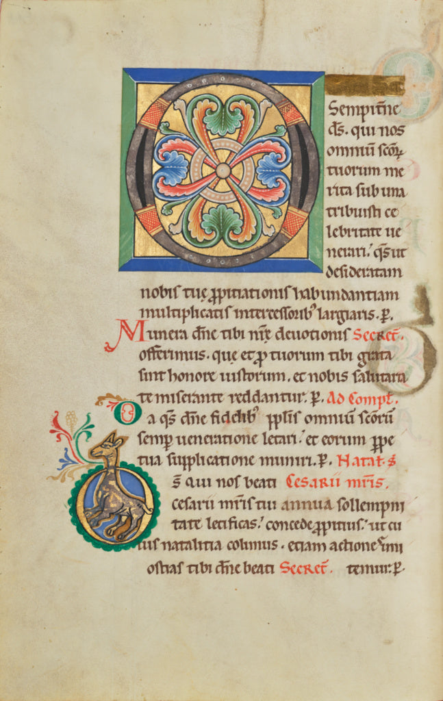 Unknown:Decorated Initial O; Inhabited Initial D, Poster Print Wall Art