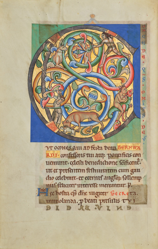 Unknown:Inhabited Initial C, Poster Print Wall Art