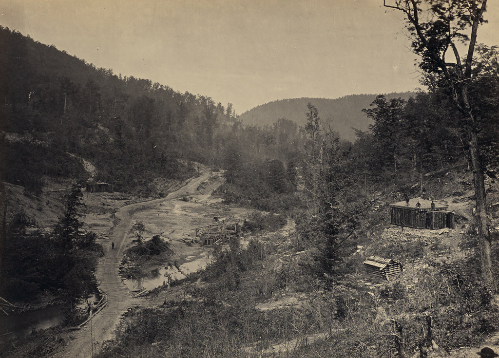 George N. Barnard:Whiteside Valley Below the Bridge, Poster Print Wall Art