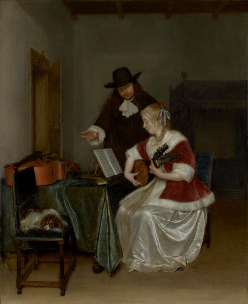 Gerard ter Borch:The Music Lesson, Poster Print Wall Art