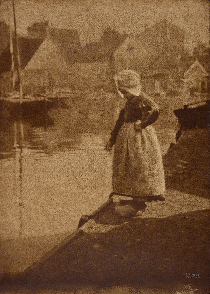 Heinrich Kühn:Dutch Girl in Landscape,16x12