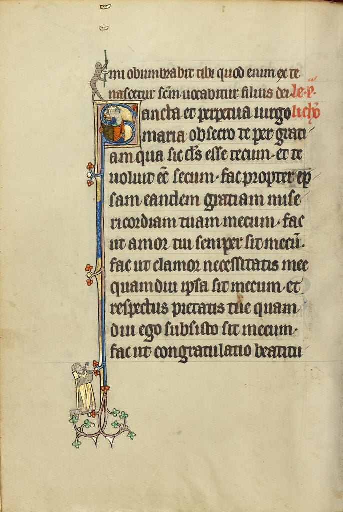 Unknown:Initial S: The Virgin and Child, Poster Print Wall Art