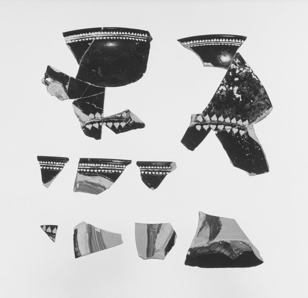 Unknown:Fragmentary Black-Glaze Kantharos with Mask of Diony, Poster Print Wall Art