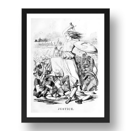 12 09 1857 justice sepoy rebellion, vintage historic poster in 17x13"(A3) Frame