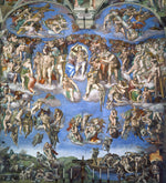 The Last Judgement by Michelangelo, vintage art, modern poster print