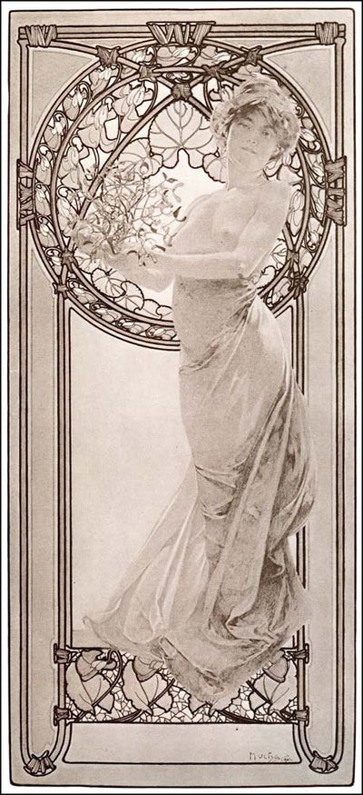 12 from the 'Documents Decoratifs" series, 1901 vintage artwork by Alphonse Mucha, 16x12" (A3 size) poster print