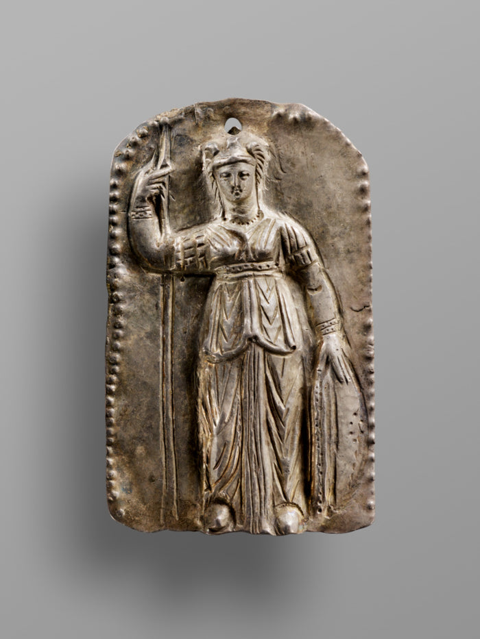 Unknown:Repousée Plaque Depicting Athena Parthenos,16x12