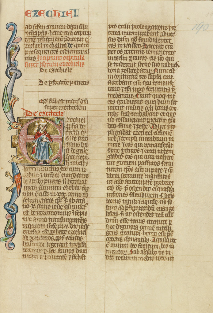 Peter Comestor:Initial E: Ezekiel, Poster Print Wall Art