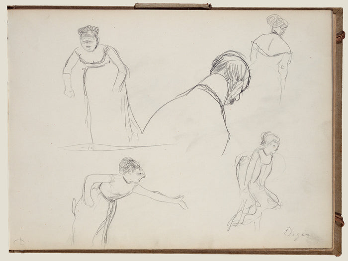 Edgar Degas:Five Rapid Sketches,16x12