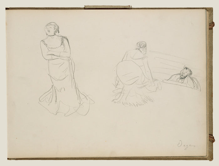 Edgar Degas:Two Sketches,16x12