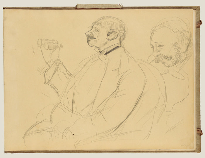 Edgar Degas:Opera Fan and Ernest Reyer,16x12