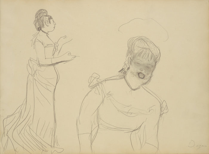 Edgar Degas:Sketches of a Café Singer,16x12