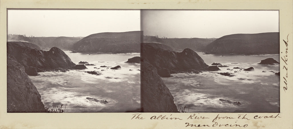 Carleton Watkins:The Albion River from the Coast, Mendocino,16x12"(A3)Poster