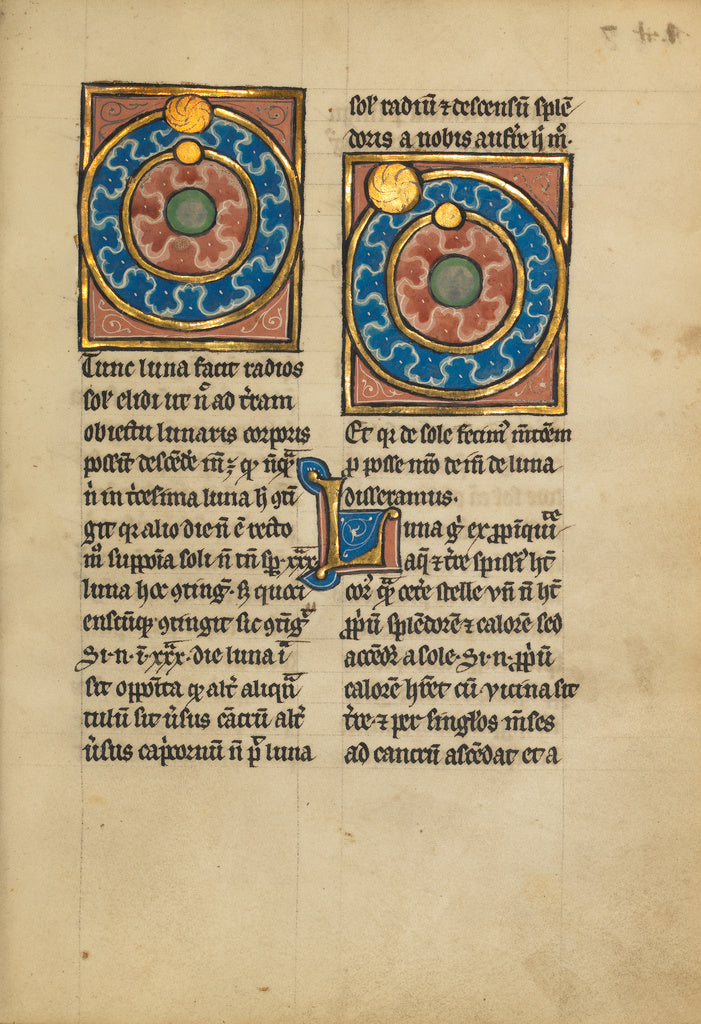Unknown:Two Diagrams Showing the Orbits of the Sun and the M, Poster Print Wall Art