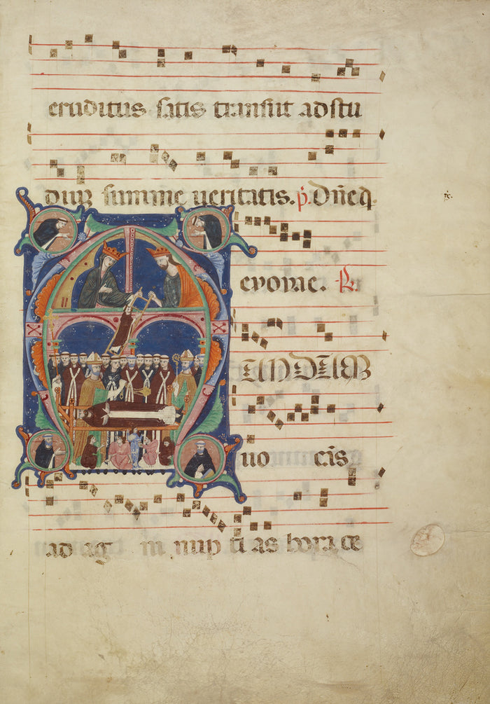 Bolognese Illuminator of the First Style:Initial M: The Deat,16x12