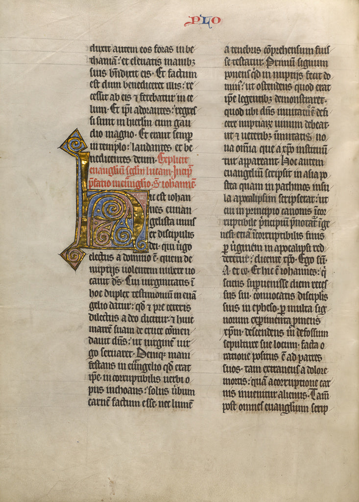 Unknown:Decorated Initial H, Poster Print Wall Art