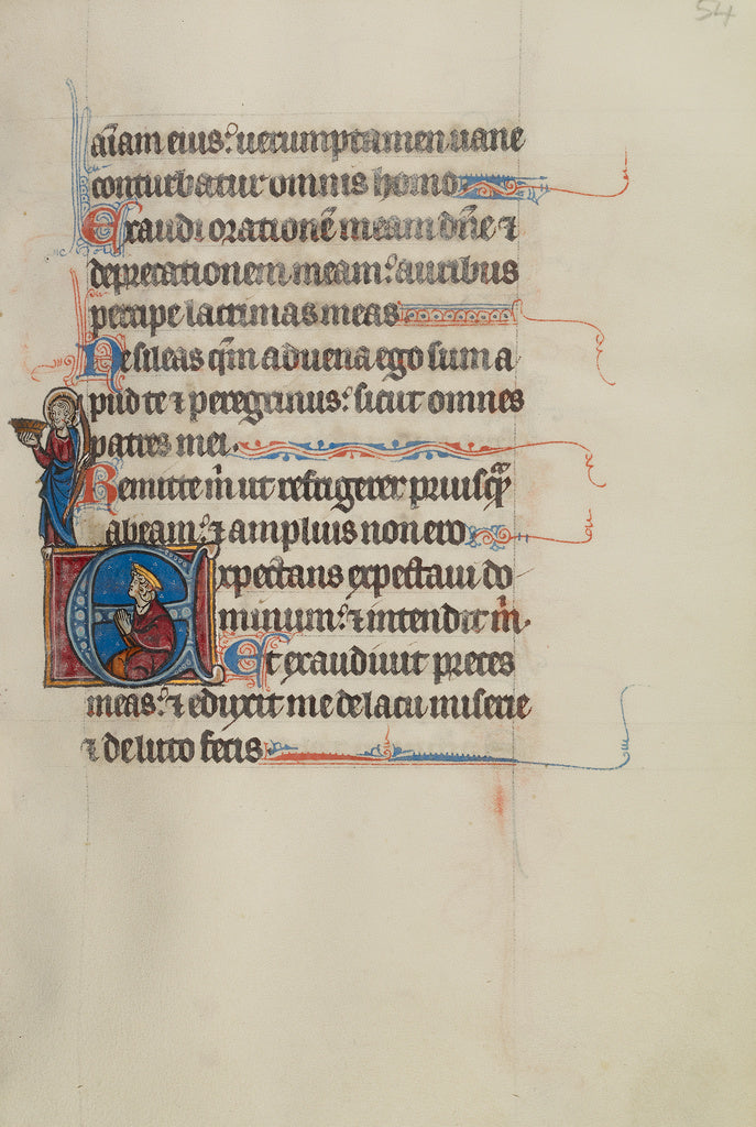 Bute Master:Initial E: Christ Holding a Crown and David, Poster Print Wall Art