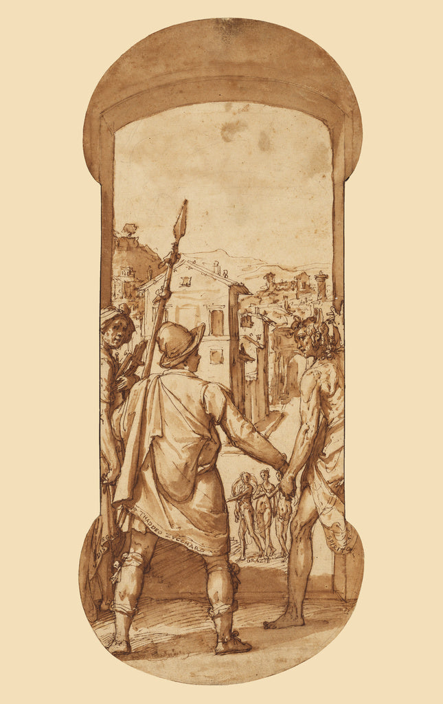 Federico Zuccaro:Taddeo Returns to Rome Escorted by Drawing ,16x12"(A3)Poster