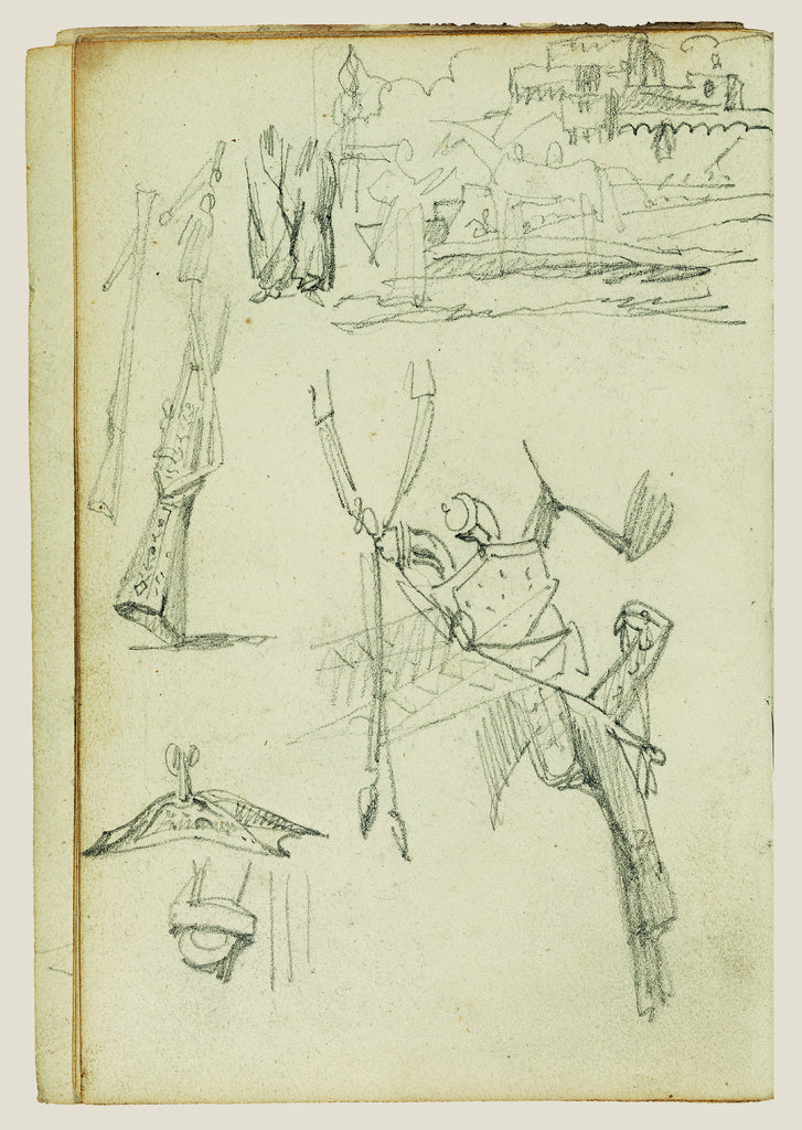 Théodore Géricault:Weapon studies, compositional study of , Poster Print Wall Art
