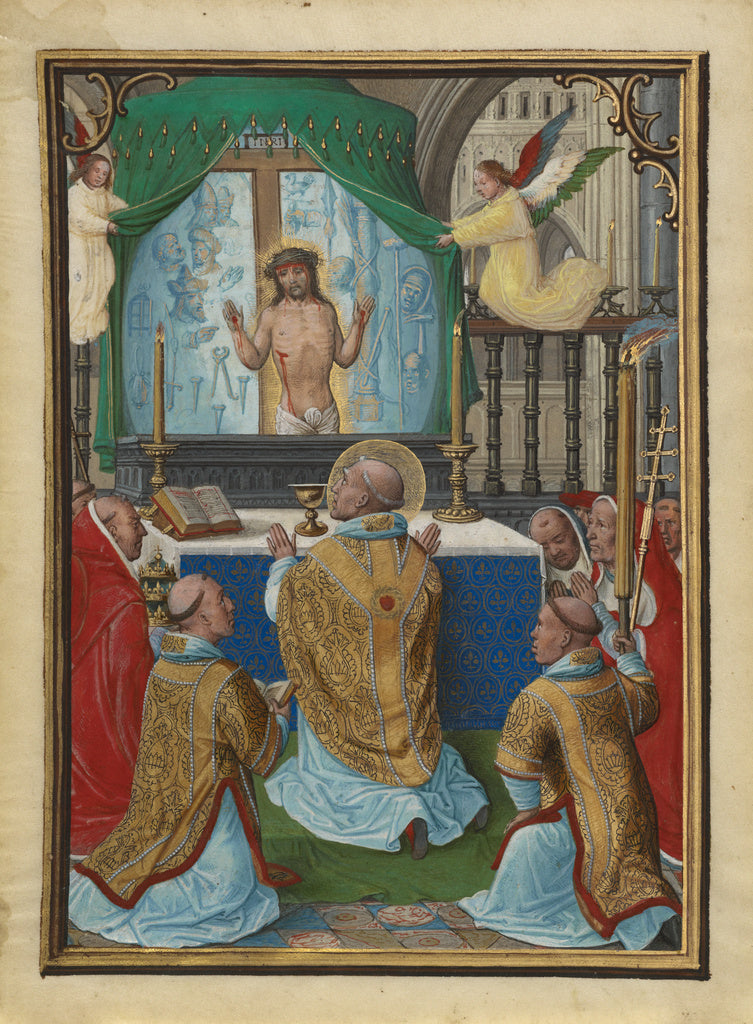 Simon Bening:The Mass of Saint Gregory, Poster Print Wall Art