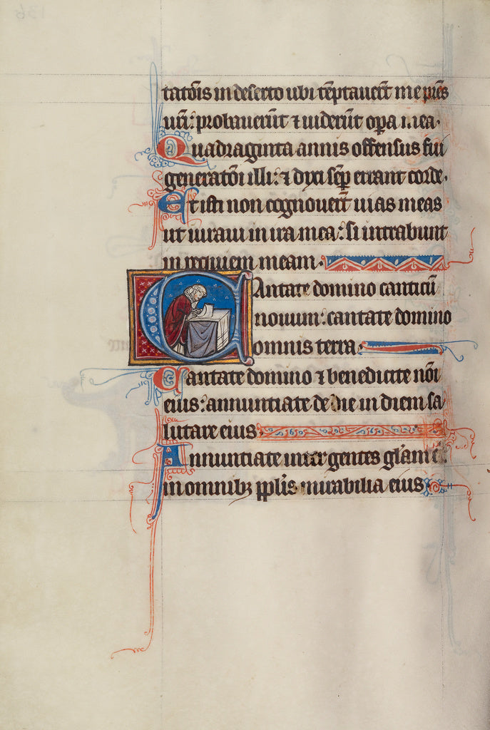 Bute Master:Initial C: A Priest Praying at an Altar, Poster Print Wall Art