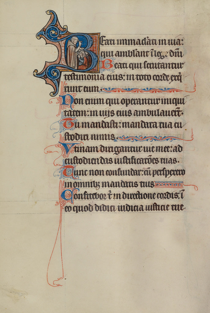 Bute Master:Initial B: A Friar Delivering a Sermon, Poster Print Wall Art