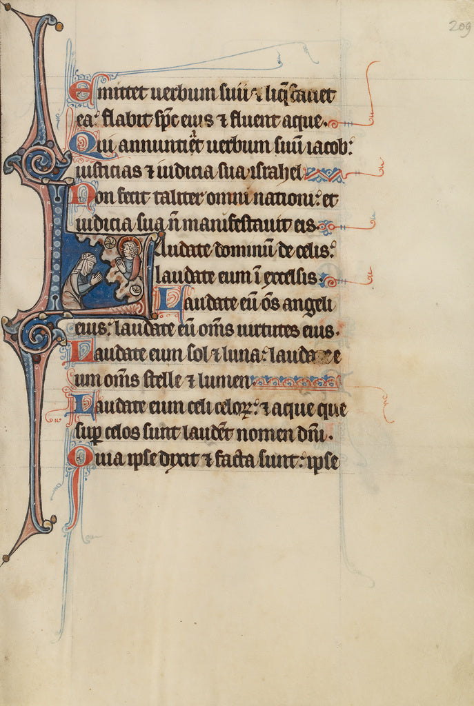 Bute Master:Initial L: A Woman Praying to Christ, Poster Print Wall Art