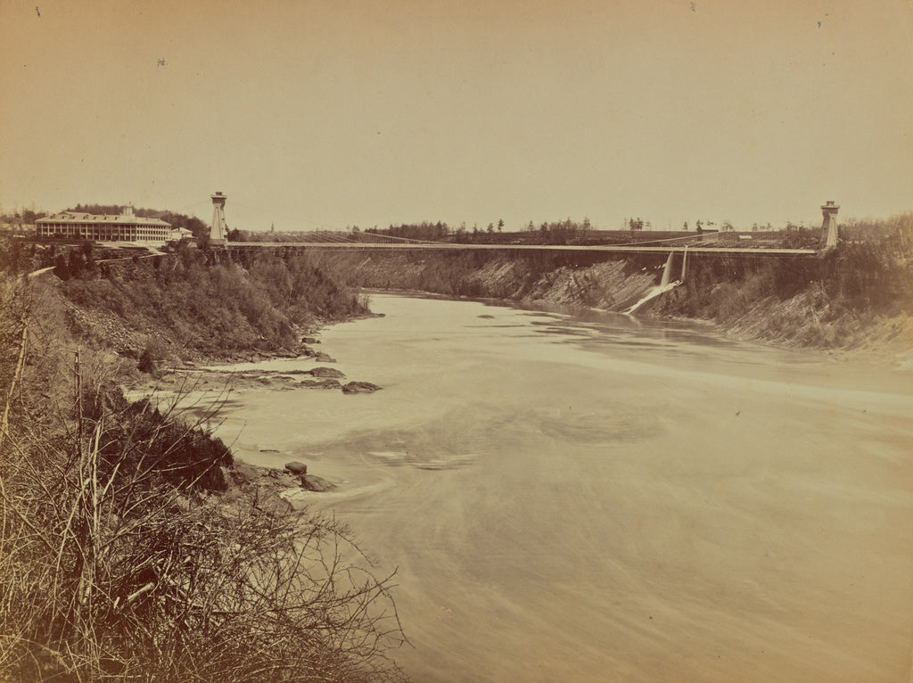 Unknown:[River and Bridge], Poster Print Wall Art