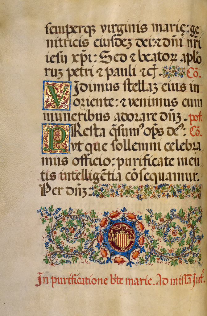 Fra Vincentius a Fundis:Decorated Initial V; Decorated Initi, Poster Print Wall Art