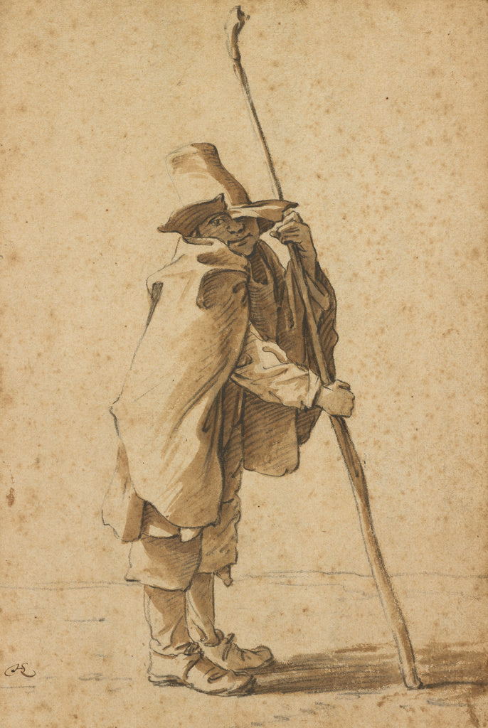 Herman Saftleven the Younger:A Young Herdsman Leaning on his, Poster Print Wall Art