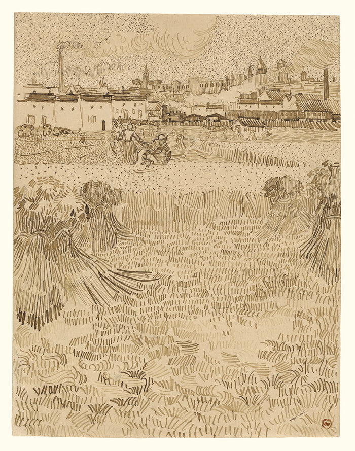 Vincent van Gogh:Arles:  View from the Wheatfields,16x12