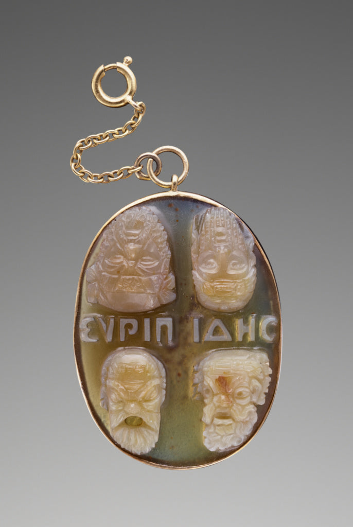 Unknown:Cameo with Four Theater Masks set into a Mount, Poster Print Wall Art