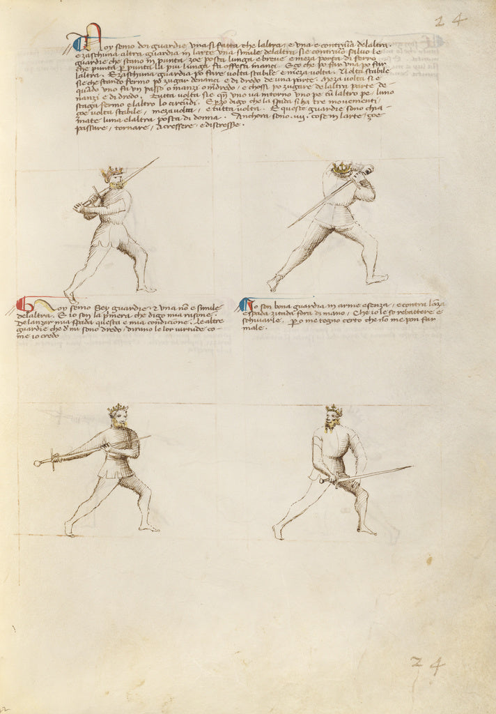 Fiore Furlan dei Liberi da Premariacco:Four Figures with Swo, Poster Print Wall Art