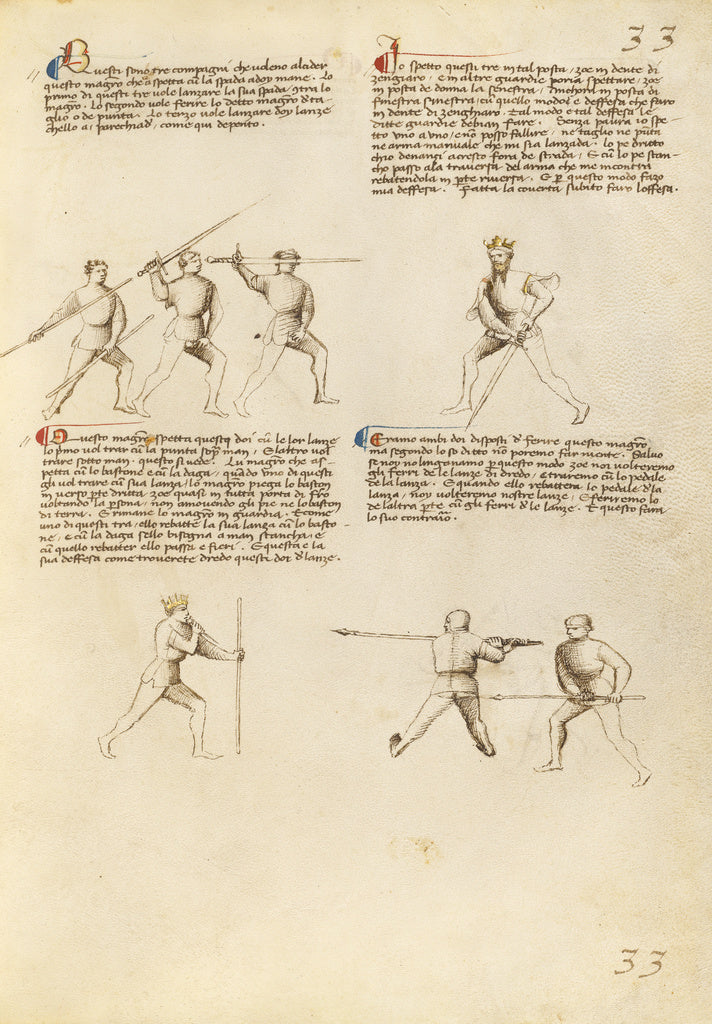 Fiore Furlan dei Liberi da Premariacco:Combat with Sword, St, Poster Print Wall Art