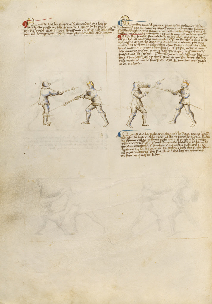 Fiore Furlan dei Liberi da Premariacco:Combat with Implement, Poster Print Wall Art