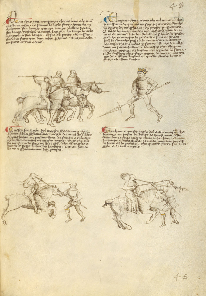 Fiore Furlan dei Liberi da Premariacco:Combat against an Equ,16x12