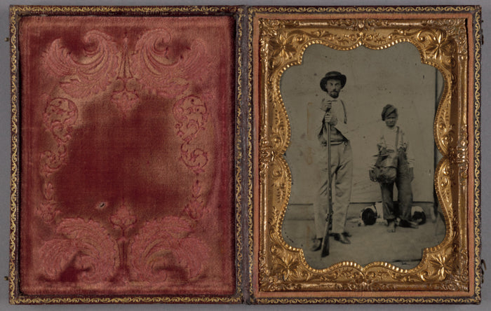 Unknown:[Man with Rifle and Young Boy],16x12
