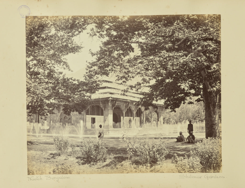 Baker & Burke:Shalimar. The Nautch Bungalow from Garden, Poster Print Wall Art