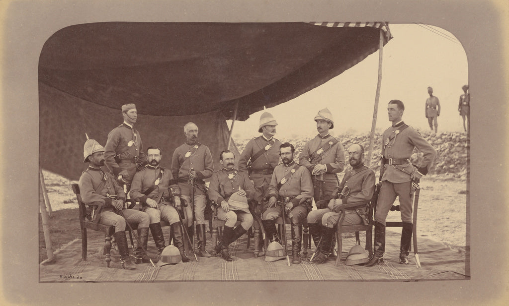 John Burke:Group of British Officers (Q.O) [Queen's Own] Gui, Poster Print Wall Art