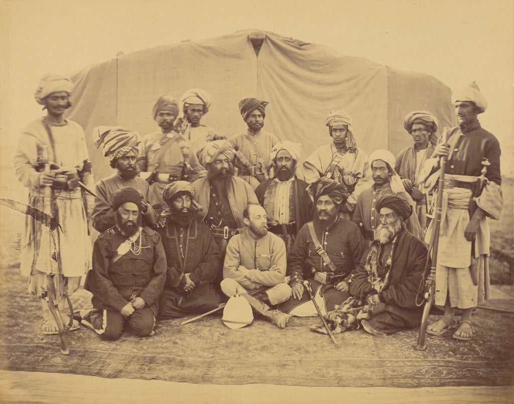 John Burke:Major Cavagnari, C.S.I. and Chief Sirdars with Ku, Poster Print Wall Art