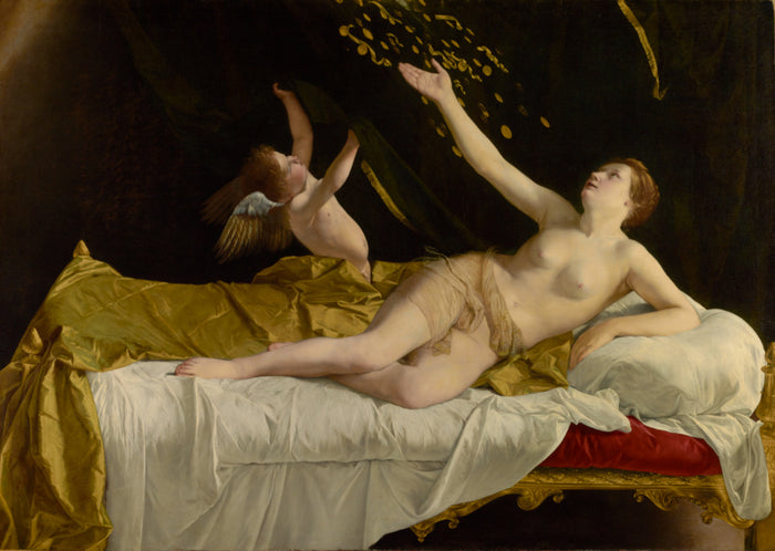 Orazio Gentileschi:Danaë and the Shower of Gold,16x12